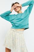 Mint Yeşili Basic Rahat Form O Yaka Kadın Sweatshirt - 97114