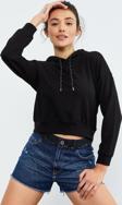 Siyah Uzun Kol Rahat Form Kapüşonlu Kadın Sweatshirt - 97115