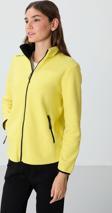 Limon Dik Yaka Fermuarlı Rahat Form Kadın Polar Sweatshirt - 97173