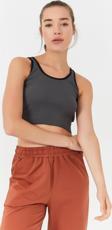 Antrasit Basic Sıfır Kol Dar Kalıp U Yaka Kadın Crop Top Atlet - 97160