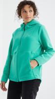 Deniz Yeşili Kapüşonlu Fermuarlı Rahat Form Kadın Polar Sweatshirt - 97233