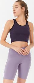 Mor Basic Sıfır Kol Dar Kalıp U Yaka Kadın Crop Top Atlet - 97162