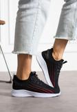 Eformoda Siyah Kırmızı Unisex Yıkanabilir Rahat Hava Alabilen Kokusuz Triko Spor Ayakkabı Sneaker 015 37
