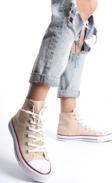 Eformoda Krem Kadın Uzun Keten Spor Ayakkabı Günlük Sneakers Cnv6 40