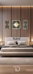 Taraf Dekorasyon Çizgi Lazer Kesim Dekoratif Pleksi Duvar Saati Gold 55 x 55 cm