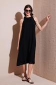 Lela Regular Fit Halter Yaka Midi Boy Bayan Elbise 67810049 SİYAH
