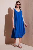 Lela Oversize Fit V Yaka Midi Boy Basic Bayan Elbise 6788688 SAKS