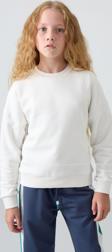 Ekru Pamuklu İçi Tüylü Yumuşak Dokulu Oversize Nakışlı Kız Çocuk Sweatshirt - 75150