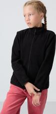 Siyah Kalın Yumuşak Dokulu Standart Fit Nakışlı Polar Kız Çocuk Sweatshirt - 75154