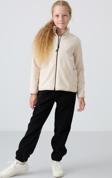 Bej Kalın Yumuşak Dokulu Standart Fit Nakışlı Polar Kız Çocuk Sweatshirt - 75154