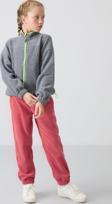 Gri Melanj Kalın Yumuşak Dokulu Standart Fit Nakışlı Polar Kız Çocuk Sweatshirt - 75157
