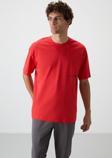 Fiesta Pamuklu Kalın Yüzeyi Dokulu Oversize Fit  Baskılı Erkek T-Shirt - 88370