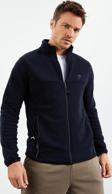 Lacivert Fermuarlı Sweatshirt Slim Fit Dik Yaka Erkek Polar - 87270