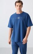 Parlament Pamuklu Kalın Yumuşak Dokulu Oversize Fit Baskılı Erkek T-Shirt - 88323