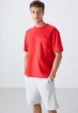 Fiesta Pamuklu Kalın Yüzeyi Dokulu Oversize Fit Basic Erkek T-Shirt - 88341
