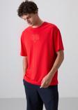Fiesta Pamuklu Kalın Yumuşak Dokulu Oversize Fit Baskılı Erkek T-Shirt - 88333