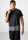 Siyah Polyester Nefes Alan Dokulu İnce Esnek Standart Fit Erkek Performans T-Shirt - 88383