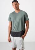 Haki Polyester Nefes Alan Dokulu İnce Esnek Standart Fit Erkek Performans T-Shirt - 88383