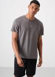 Koyu Gri Polyester Nefes Alan Dokulu İnce Esnek Standart Fit Erkek Performans T-Shirt - 88390