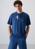 Parlament Pamuklu Kalın Yumuşak Dokulu Oversize Fit Baskılı Erkek T-Shirt - 88344