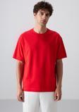 Fiesta Pamuklu Kalın Yumuşak Dokulu Oversize Fit Basic Erkek T-Shirt - 88349