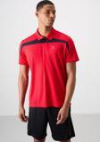 Kırmızı Polyester Nefes Alan Dokulu İnce Esnek Standart Fit Polo Yaka Erkek Performans T-Shirt - 883