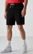 Siyah Pamuklu Kalın Yumuşak Dokulu Comfort Fit Basic Erkek Şort - 81274