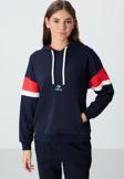 İndigo Kompakt Pamuklu Kalın Pürüzsüz Dokulu Kapüşonlu Oversize Fit Kadın Sweatshirt - 97290