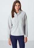 Taş Kalın Yumuşak Dokulu Kapüşonlu Oversize Nakışlı Polar Kadın Sweatshirt -97286