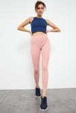 Pudra Yüksek Bel Streç Slim Fit Dar Paça Kadın Tayt - 94545