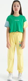 Limon Yazı Nakışlı Standart Kalıp Jogger Kız Çocuk Eşofman Alt - 75120