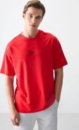 Fiesta Pamuklu Kalın Yumuşak Dokulu Oversize Fit Baskılı Erkek T-Shirt - 88374