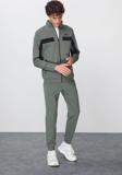 Haki Yüzeyi Dokulu Standart Fit Nakışlı Erkek Eşofman Takım - 85248