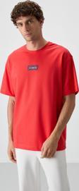 Fiesta Pamuklu Kalın Yüzeyi Dokulu Oversize Fit  Baskılı Erkek T-Shirt - 88367