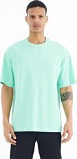 Su Yeşili Kol Arma Detaylı Basic Oversize Erkek T-Shirt - 88193