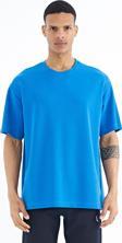 Saks Kol Arma Detaylı Basic Oversize Erkek T-Shirt - 88193