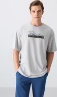 Taş Pamuklu Kalın Yumuşak Dokulu Oversize Fit Baskılı Erkek T-Shirt - 88334
