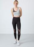Taş - Siyah Polyester Esnek Standart Fit Performans Kadın Tayt Takım - 95331