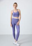 Eflatun Polyester Esnek Standart Fit Performans Kadın Tayt Takım - 95333