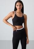 Siyah Polyester Esnek Standart Fit Performans Kadın Tayt Takım - 95333