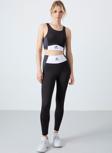 Siyah Polyester Esnek Standart Fit Performans Kadın Tayt Takım - 95334
