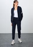 İndigo Kompakt Pamuklu Kalın Pürüzsüz Dokulu Kapüşonlu Oversize Fit Kadın Eşofman Takım - 95343