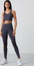 Antrasit Polyester Esnek Standart Fit Performans Kadın Tayt Takım - 95331