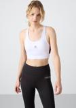 Beyaz Çapraz Sırt Detaylı Slim Fit U Yaka Pedli Kadın Spor Büstiyer - 97121