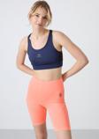 İndigo Çapraz Sırt Detaylı Slim Fit U Yaka Pedli Kadın Spor Büstiyer - 97121
