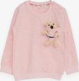 Breeze Kız Çocuk Sweatshirt Ayıcık Aksesuarlı 1.5-5 Yaş, Somon Melanj