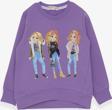 Breeze Kız Çocuk Sweatshirt Pullu Kız Baskılı 3-8 Yaş, Lila