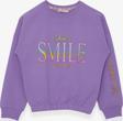 Breeze Kız Çocuk Sweatshirt Simli Yazı Baskılı 8-14 Yaş, Lila