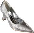 YAZKIŞ Kadın Platin Gümüş Parlak Petek Kumaş 7cm Kadeh Topuk Sivri Burun Stiletto Ayakkabı