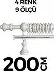 Hlmstor Ahşap Rustik Perde Askısı Beyaz Tek Raylı 200 Cm
